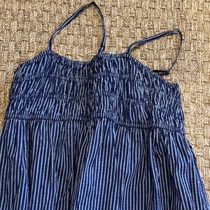 Elegant Navy Striped Women's Dress